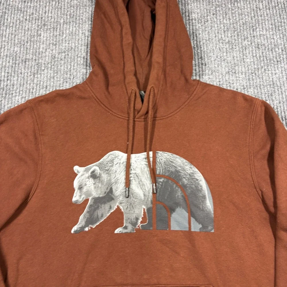 The North Face Hoodie Mens S Bear Graphic Pullover Brown  NF0A4M4M